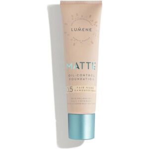 Lumene Matte Oil-Control Flydende Foundation - Lys Nude / Let - Uden olie, fuld dækkeevne - SPF 20 Lumene Matte Oil-Control Flydende Foundation - Lys Nude / Let - Uden olie, fuld dækkeevne - SPF 20