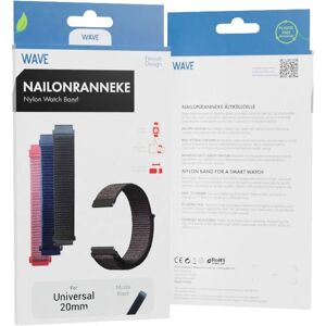 Wave nailonranneke - 20 mm äly- ja urheilukelloille Wave nailonranneke - 20 mm äly- ja urheilukelloille