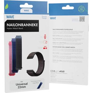 Bracelet en nylon Wave pour montres intelligentes et sportives, 22mm - Bleu Bracelet en nylon Wave pour montres intelligentes et sportives, 22mm - Bleu