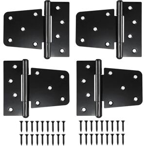 Generic - 4-Piece Flat Hinge - Negro - Acero al carbono - Bisagras Generic - 4-Piece Flat Hinge - Negro - Acero al carbono - Bisagras
