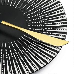 JANKNG HOME Stainless Steel Dinnerware Set - Green Gold - 24 Pcs JANKNG HOME Stainless Steel Dinnerware Set - Green Gold - 24 Pcs