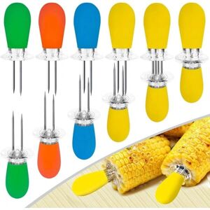 Generic TwinProng - 6 stk - rustfrit - Silikone - Majskolbeholdere Generic TwinProng - 6 stk - rustfrit - Silikone - Majskolbeholdere