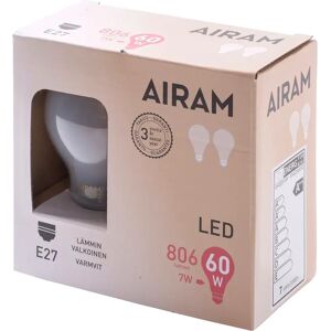Airam LED A60 7W/827 - Pitkäikäinen, 806lm, E27, Lämmin Valkoinen Airam LED A60 7W/827 - Pitkäikäinen, 806lm, E27, Lämmin Valkoinen