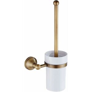 Aiperq - Antique Brass - Ceramic Cup - Toilet Brush Holder Aiperq - Antique Brass - Ceramic Cup - Toilet Brush Holder