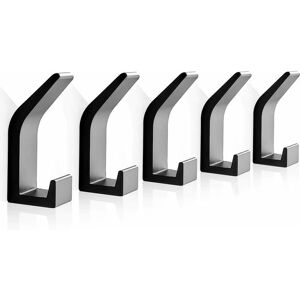 AIPERQ - Space Aluminium - Black - Pack of 5 - Wall hook AIPERQ - Space Aluminium - Black - Pack of 5 - Wall hook