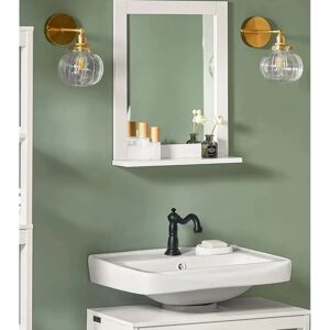 SoBuy Weiß Wandspiegel mit Ablageschale - Badezimmer Spiegel SoBuy Weiß Wandspiegel mit Ablageschale - Badezimmer Spiegel