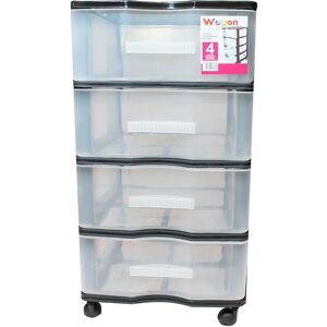 Acan Cajonera Negra con Ruedas 4 Cajones - Cajón de Almacenamiento Acan Cajonera Negra con Ruedas 4 Cajones - Cajón de Almacenamiento