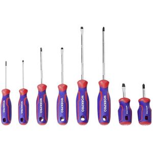 Ensemble de 8 tournevis universels Workpro - Plat, PH0, PH1, PH2 - Publicité Ensemble de 8 tournevis universels Workpro - Plat, PH0, PH1, PH2 - Publicité