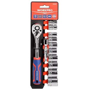 Jeu de clés à douille Workpro 3/8" - 12 Pièces - Publicité Jeu de clés à douille Workpro 3/8" - 12 Pièces - Publicité