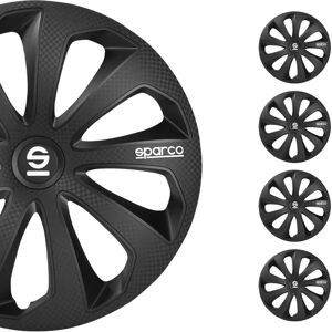Sparco Sicilia 14-inch Wheel Cover Set - Black/Carbon Sparco Sicilia 14-inch Wheel Cover Set - Black/Carbon