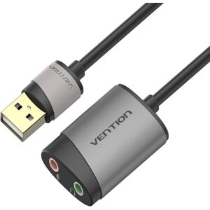 Tarjeta de audio Vention CDKHB - 16 bits, USB, Gris Tarjeta de audio Vention CDKHB - 16 bits, USB, Gris