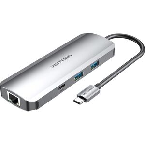 Base de laptop Vention TOMHB - Plata - USB-C & HDMI Base de laptop Vention TOMHB - Plata - USB-C & HDMI