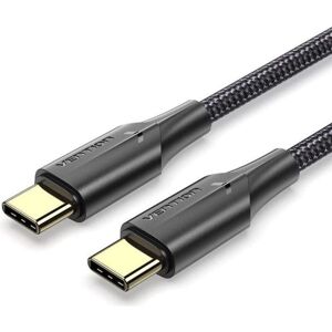 Cabo USB-C 2.0 trançado em nylon Vention - 0,5M - Preto Cabo USB-C 2.0 trançado em nylon Vention - 0,5M - Preto
