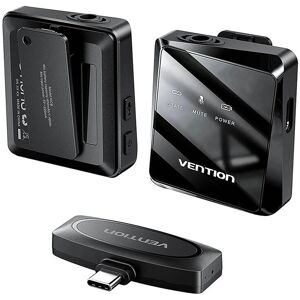 Ensemble micro sans fil Vention - 2 microphones, USB-C, noir - Publicité Ensemble micro sans fil Vention - 2 microphones, USB-C, noir - Publicité