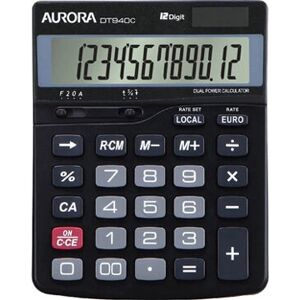 Aurora DT940C Calculator - 12 Digit LCD - Currency Conversion - Basic Black Aurora DT940C Calculator - 12 Digit LCD - Currency Conversion - Basic Black