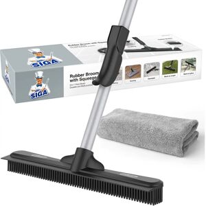 Vassoura de borracha MR.SIGA para pelos de animais com espátula de água embutida - Escova de piso Vassoura de borracha MR.SIGA para pelos de animais com espátula de água embutida - Escova de piso