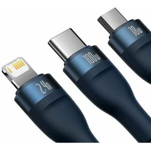 Baseus USB Kabel - 1,2m, Blau, 3-in-1 Schnellladekabel Baseus USB Kabel - 1,2m, Blau, 3-in-1 Schnellladekabel