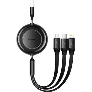 Baseus 3-in-1 Kabel mit Retractable - Schwarz - USB-Kabel Baseus 3-in-1 Kabel mit Retractable - Schwarz - USB-Kabel