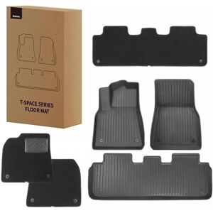 Baseus T-Space Series Tesla Gulvmatte - 6-Pakning, Svart Baseus T-Space Series Tesla Gulvmatte - 6-Pakning, Svart