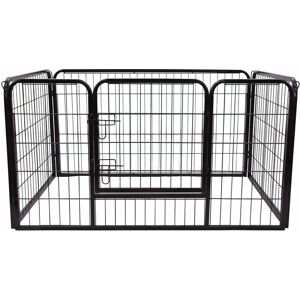 PawHut Ogrodzenie dla Szczeniąt - 129cm Czarny Bezpieczny Trwały PawHut Ogrodzenie dla Szczeniąt - 129cm Czarny Bezpieczny Trwały