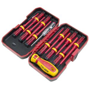 TOLSEN TOOLS 13pcs VDE Insulated Screwdriver Set - Safety Tools TOLSEN TOOLS 13pcs VDE Insulated Screwdriver Set - Safety Tools