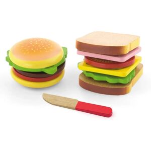 Viga Wooden Toy Hamburger & Sandwich Set - Toy Food Viga Wooden Toy Hamburger & Sandwich Set - Toy Food