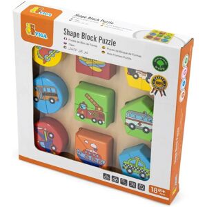 Viga Toys Houten Voertuigen Puzzel - 9 Voertuigen Viga Toys Houten Voertuigen Puzzel - 9 Voertuigen