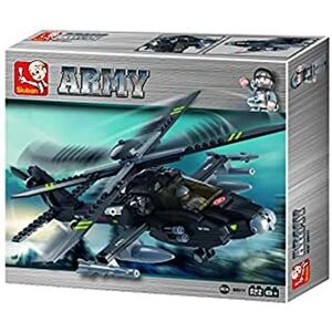 Sluban Army Helicopter AH-64 Apache - 293 Pieces - Construction Toy Sluban Army Helicopter AH-64 Apache - 293 Pieces - Construction Toy