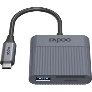 Lettore di schede Rapoo UCR-3011 - USB 3.2 Gen 1 - Type-C - Nero, Grigio Lettore di schede Rapoo UCR-3011 - USB 3.2 Gen 1 - Type-C - Nero, Grigio