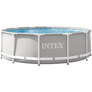 Piscine Ronde Grise Intex - 10,6m³ - Montage Facile - Publicité Piscine Ronde Grise Intex - 10,6m³ - Montage Facile - Publicité