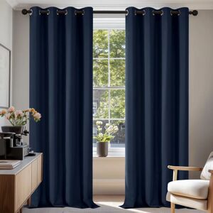 Deconovo Cortinas blackout azul marinho - Conjunto de 2 - 140x220 cm Deconovo Cortinas blackout azul marinho - Conjunto de 2 - 140x220 cm