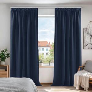 Cortinas Blackout Azul-Marinho Deconovo - 2 Peças - 140x210 cm Cortinas Blackout Azul-Marinho Deconovo - 2 Peças - 140x210 cm