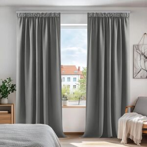 Cortinas Blackout Cinza Claro Deconovo - 2 Peças 140x290cm - Quarto Cortinas Blackout Cinza Claro Deconovo - 2 Peças 140x290cm - Quarto