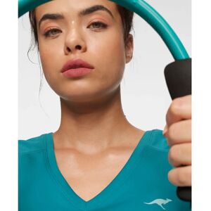 KANGAROOS Damen Modell 56/58 Petrol V-Ausschnitt Sportshirt KANGAROOS Damen Modell 56/58 Petrol V-Ausschnitt Sportshirt