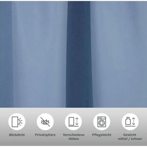 Home Affaire Parry Blaue Gardinen - 2er-Set, 145x140cm, blickdicht Home Affaire Parry Blaue Gardinen - 2er-Set, 145x140cm, blickdicht