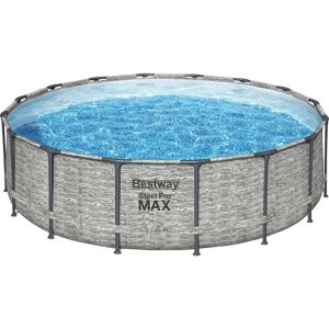 Piscine ronde Steel Pro Max de Bestway - Taille familiale, Pierre gris - Publicité Piscine ronde Steel Pro Max de Bestway - Taille familiale, Pierre gris - Publicité