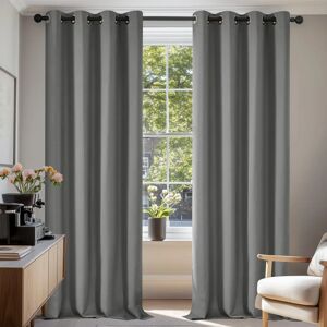 Cortinas blackout cinza claro Deconovo - 135x240 cm - Conjunto de 2 Cortinas blackout cinza claro Deconovo - 135x240 cm - Conjunto de 2
