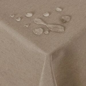 Deconovo Nappe Rectangulaire en Lin Synthétique Imperméable - 140x300 cm - Publicité Deconovo Nappe Rectangulaire en Lin Synthétique Imperméable - 140x300 cm - Publicité
