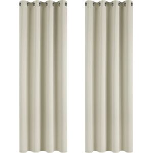 Rideaux occultants beige clair Deconovo - Lot de 2 - Publicité Rideaux occultants beige clair Deconovo - Lot de 2 - Publicité