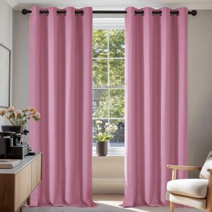 Cortinas Rosa Deconovo - 2 Painéis 140x290 cm - Escurecimento Cortinas Rosa Deconovo - 2 Painéis 140x290 cm - Escurecimento