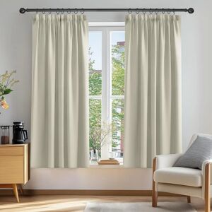 Deconovo Cortinas opacas beige claro - Juego de 2 Deconovo Cortinas opacas beige claro - Juego de 2