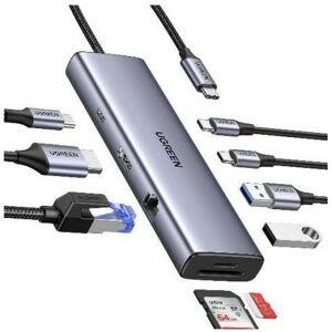 Ugreen 15375 USB-C Hub - HDMI - 3 USB 3.0 - Gigabit RJ45 - SD - TF - 100W Power Delivery Ugreen 15375 USB-C Hub - HDMI - 3 USB 3.0 - Gigabit RJ45 - SD - TF - 100W Power Delivery