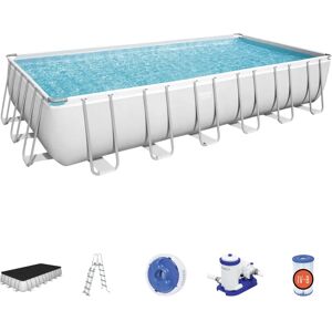 Bestway Piscine Rectangulaire Familiale - 732x366x132 cm, Gris - Publicité Bestway Piscine Rectangulaire Familiale - 732x366x132 cm, Gris - Publicité