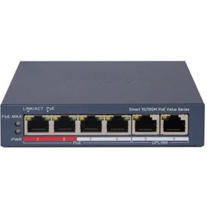 Hikvision DS-3E1106P-EI/M 6-port PoE Managed Gigabit Switch - Nätverksenhet Hikvision DS-3E1106P-EI/M 6-port PoE Managed Gigabit Switch - Nätverksenhet