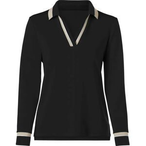INSPIRATIONEN Poloshirt - Kontrast V-Ausschnitt Lange Ärmel Weiches Material INSPIRATIONEN Poloshirt - Kontrast V-Ausschnitt Lange Ärmel Weiches Material