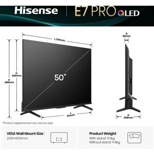 Hisense 50E77Q PRO - 50 tommer 4K Ultra HD Smart TV - Sort Hisense 50E77Q PRO - 50 tommer 4K Ultra HD Smart TV - Sort