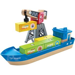 Hape Cargo Ship - Wooden Toy Playset for Ages 3+ - Cargo Ship & Crane Hape Cargo Ship - Wooden Toy Playset for Ages 3+ - Cargo Ship & Crane