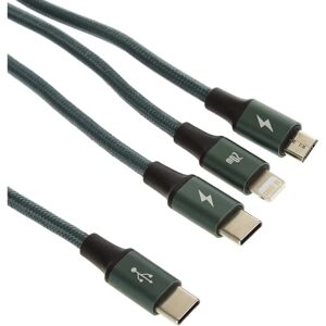 Câble USB-C vers Lightning/Micro/USB-C 3 en 1, 20 W, 1,5 m - Vert Câble USB-C vers Lightning/Micro/USB-C 3 en 1, 20 W, 1,5 m - Vert