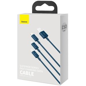Baseus Model CAMLTYS-03 3-v-1 USB Kabel - Modrá - Data/Nabíjení Baseus Model CAMLTYS-03 3-v-1 USB Kabel - Modrá - Data/Nabíjení