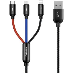 Cavo USB 3 in 1 di Baseus - Nero, Rosso, Blu - Cavo USB Cavo USB 3 in 1 di Baseus - Nero, Rosso, Blu - Cavo USB